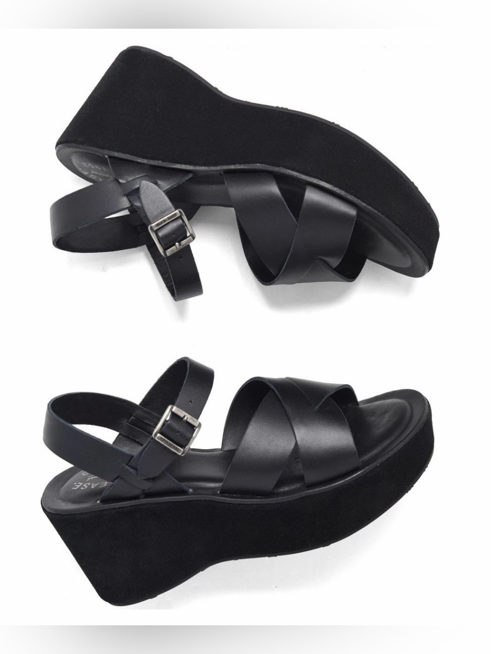 Kork-Ease Ava 2.0 Black Vachetta Leather wedges